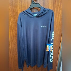 Columbia Omni-Shade SPF50 Long Sleeve Black-White Hoodie Men's MEDIUM